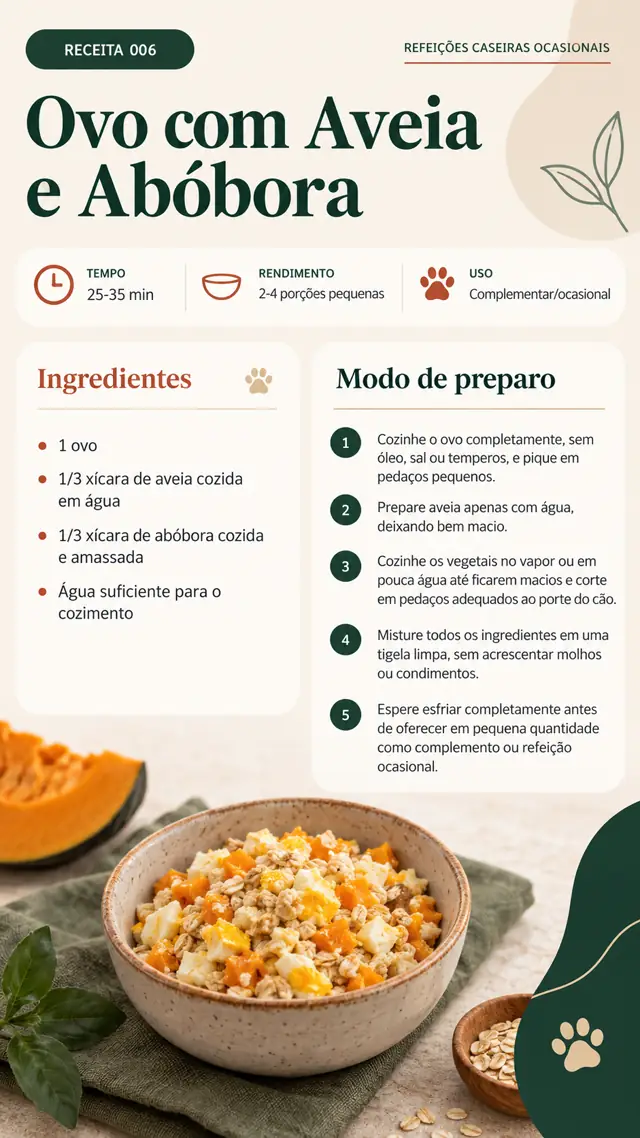 Receita de ovo com aveia e abóbora