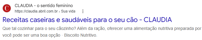 Matéria da CLAUDIA sobre receitas caseiras e saudáveis para cães