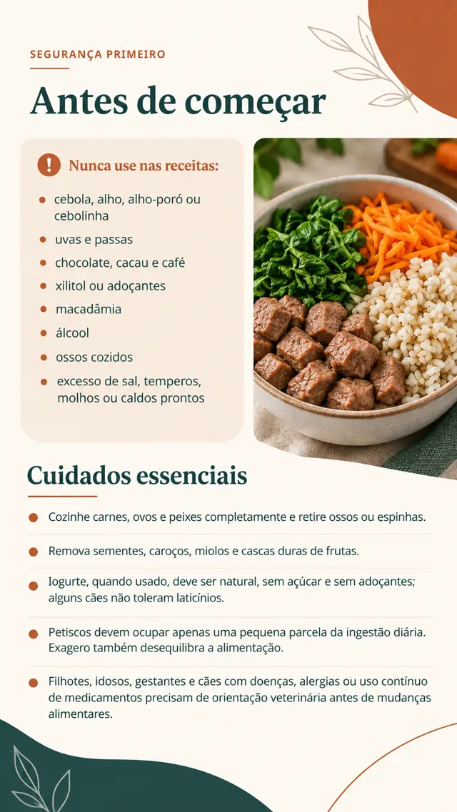 Cuidados essenciais antes de preparar as receitas